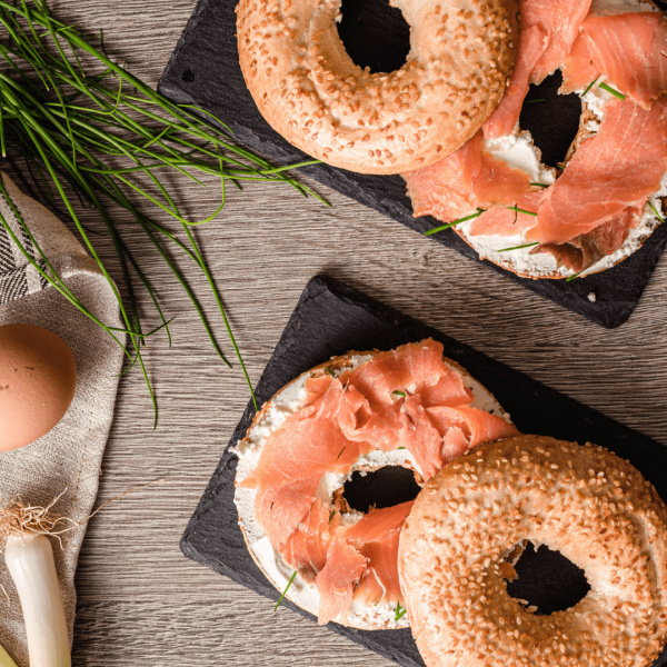 Bagel au saumon fumé et huile d'olive Insta