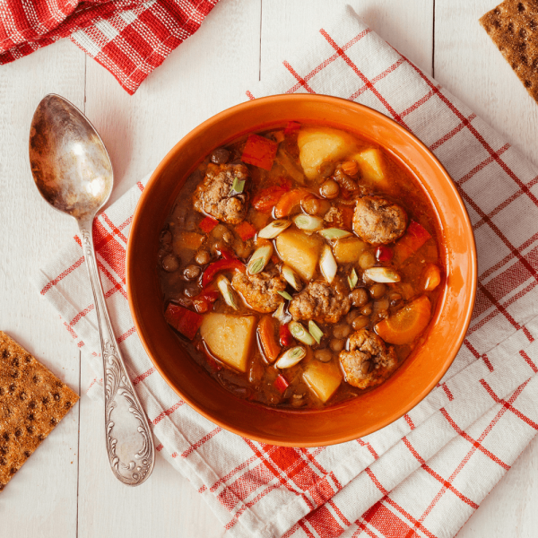 tajine de boulettes d'agneau aux légumes